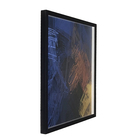 Quadro Decorativo com Vidro e Moldura de Madeira Pinceladas II Premium Azul 60x60cm