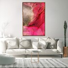 Quadro Decorativo Pink E Dourado Com Moldura E Sem Vidro 100x