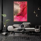 Quadro Decorativo Pink E Dourado Com Moldura E Sem Vidro 100x