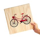Quadro Decorativo Pinus Bicicleta Paris Quarto Sala Vermelho