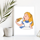 Quadro Decorativo Pizza Alice 24x18cm - Com Vidro Moldura:mad