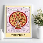 Quadro Decorativo Pizza - Carta Tarot 24x18cm Moldura Preta