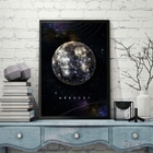 Quadro Decorativo Planeta Mercúrio 33x24cm Moldura:madeira Pr