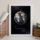 Quadro Decorativo Planeta Mercúrio 33x24cm Moldura:madeira Pr