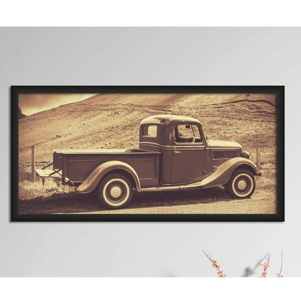 Quadro Decorativo Plasbil Grande Caminhão Sépia Qdg026