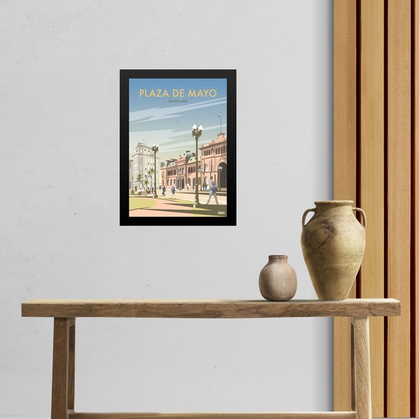 Quadro Decorativo Plaza De Mayo Buenos Aires 33x24cm - Com Vi