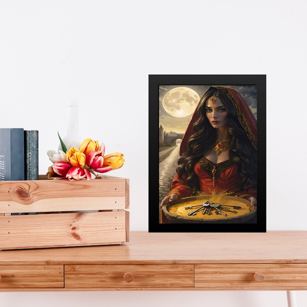 Quadro Decorativo Pombagira 7 Chaves 45x34cm - Com Vidro Mold