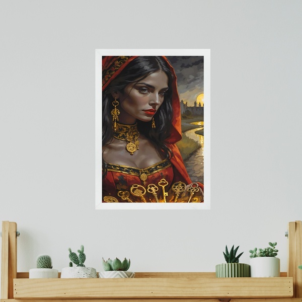 Quadro Decorativo Pombagira Das 7 Chaves 45x34cm - Com Vidro