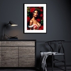 Quadro Decorativo Pombagira Rosa Vermelha-60x48cm Moldura:mad