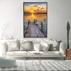 Quadro Decorativo Ponte Por Do Sol Com Moldura E Sem Vidro 10