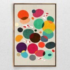 Quadro Decorativo Pontos Coloridos Com Moldura E Sem Vidro 10