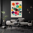 Quadro Decorativo Pontos Coloridos Com Moldura E Sem Vidro 10