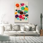 Quadro Decorativo Pontos Coloridos Tela Vertical Sem Moldura