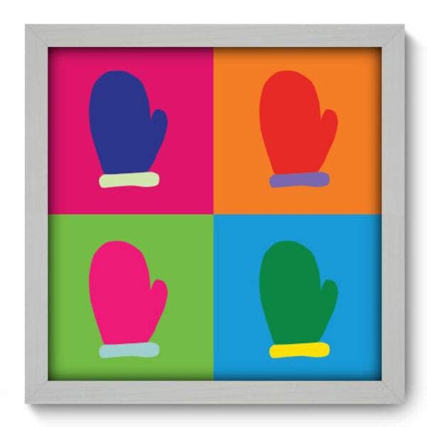 Quadro Decorativo - Pop-art Luvas - 33cm X 33cm - 044qdcb