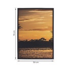 Quadro Decorativo Pôr do Sol 1 Preto com Vidro 50x70cm Arte Própria