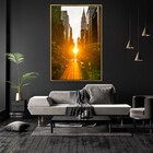 Quadro Decorativo Por Do Sol Na Cidade V Com Moldura E Sem Vi
