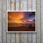 Quadro Decorativo Por Do Sol Na Praia- Horizontal 24x18cm Mol