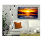 Quadro Decorativo Por Do Sol Nuvens 55x100cm