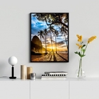 Quadro Decorativo Por Do Sol Praia Rio De Janeiro 24x18cm Mol