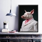 Quadro Decorativo Porco Elegante 33x24cm Moldura:madeira Bran