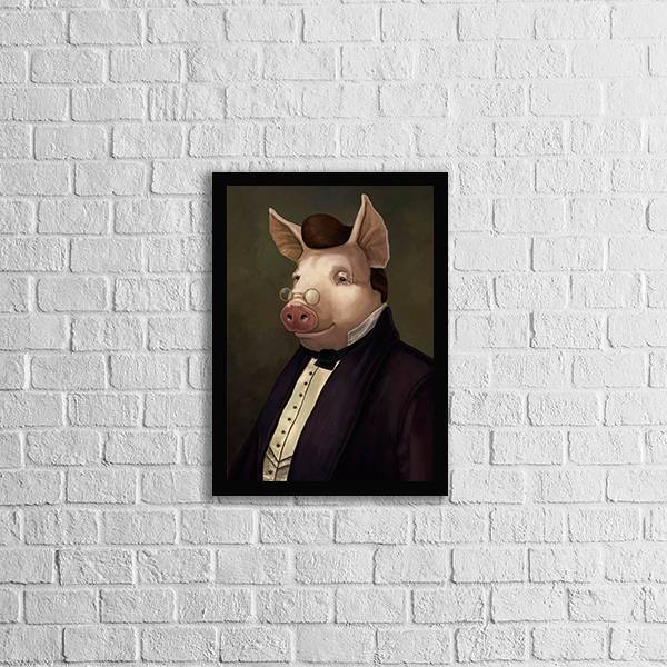 Quadro Decorativo Porco Nobre 45x34cm A3 (45 X 34)