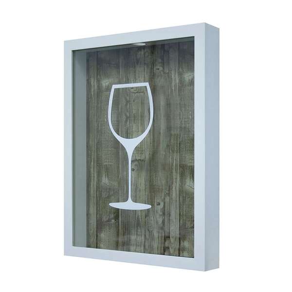 Quadro Decorativo Porta Rolhas Taça Branco