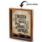 Quadro Decorativo Porta Rolhas Vinho - Receita Para Uma Vida