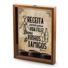 Quadro Decorativo Porta Rolhas Vinho - Receita Para Uma Vida