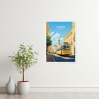 Quadro Decorativo Portugal - Lisboa 24x18cm - Com Vidro Moldu