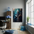 Quadro Decorativo Poseidon Deus Do Mar  - 70x50cm Moldura Pre