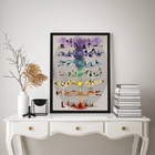 Quadro Decorativo Posições De Yoga chakras 45x34cm Moldura:ma