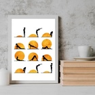 Quadro Decorativo Posições De yoga 24x18cm - Com Vidro Moldur