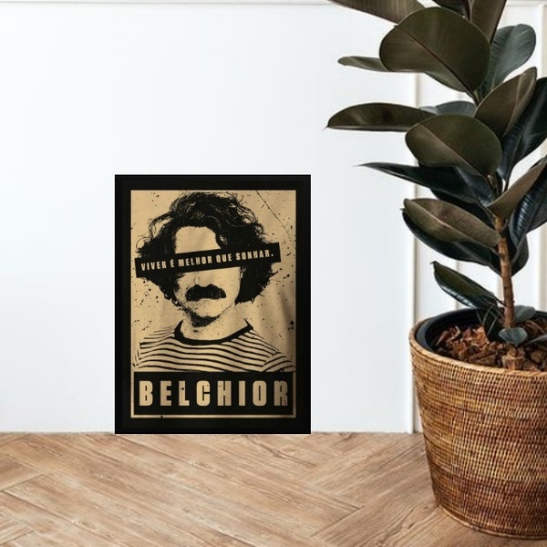 Quadro Decorativo Poster Belchior 33x24cm - Com Vidro Moldura