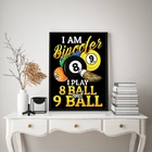 Quadro Decorativo Poster Bilhar Sinuca 33x24cm - Com Vidro Mo