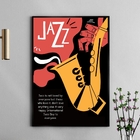 Quadro Decorativo Poster Cartaz Jazz 24x18cm Moldura:madeira