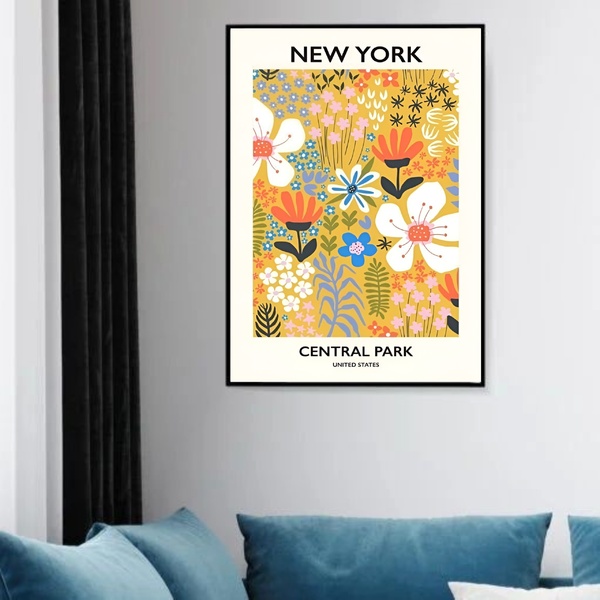 Quadro Decorativo Poster Flower Market – New York  - 70x50cm