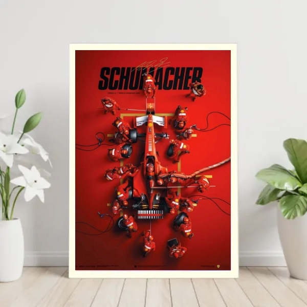 Quadro Decorativo Poster Fórmula 1  60x48cm Moldura:madeira P