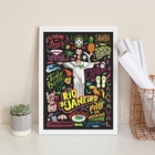 Quadro Decorativo Poster Rio De Janeiro 33x24cm - Com Vidro M
