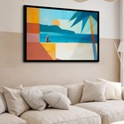 Quadro Decorativo Praia Abstrato  - 50x70cm Moldura Preta
