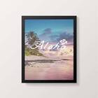 Quadro Decorativo Praia Aloha 33x24cm - Com Vidro Moldura:mad