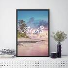 Quadro Decorativo Praia Aloha A4 (20 X 30)