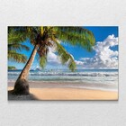 Quadro Decorativo Praia Coqueiro Sem Moldura E Sem Vidro 100x