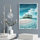 Quadro Decorativo Praia - Ilha 24x18cm Moldura Branca