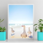 Quadro Decorativo Praia Leve - Gaivotas 45x34cm - Com Vidro M