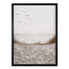 Quadro Decorativo Praia - Pé Na Areia 45x34cm Moldura Preta