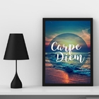 Quadro Decorativo Praia Por Do Sol Carpe diem 45x34cm - Com V