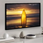 Quadro Decorativo Prancha Silhueta Sol  - 50x70cm Moldura Bra