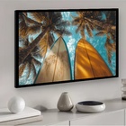 Quadro Decorativo Pranchas Beira Mar  - 50x70cm Moldura Branca