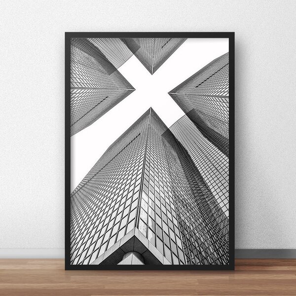 Quadro Decorativo Prédios 20x30cm Preto