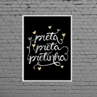 Quadro Decorativo Preta Pretinha 45x34cm - Com Vidro Moldura: